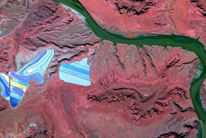 Miniera di carbonato di potassio a sud di Moab, nello Utah.