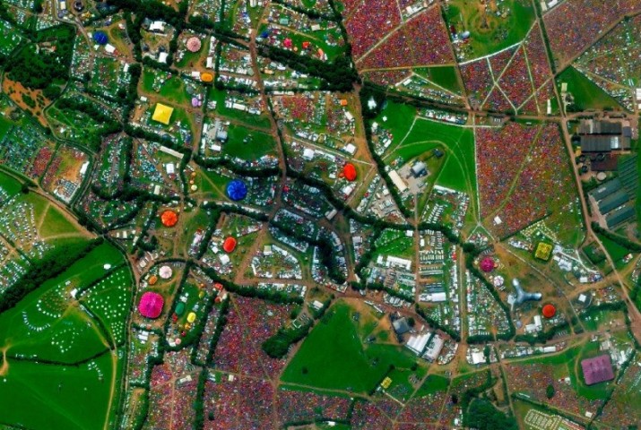 Pilton, nel Somerset inglese, durante l'annuale festival musicale di Glastonbury