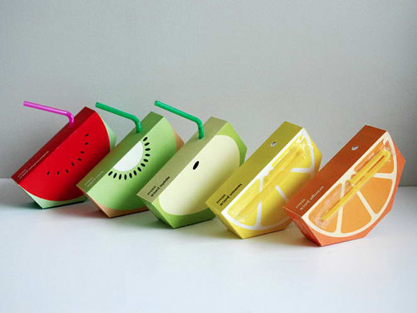 Packaging creativo succo di frutta